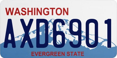 WA license plate AXD6901