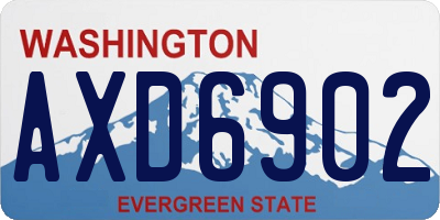 WA license plate AXD6902