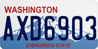 WA license plate AXD6903