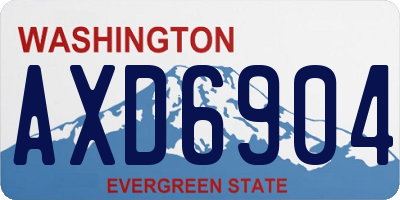 WA license plate AXD6904