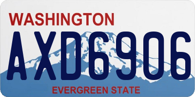WA license plate AXD6906