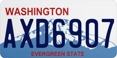 WA license plate AXD6907