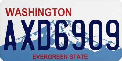 WA license plate AXD6909