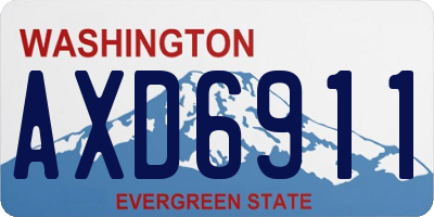 WA license plate AXD6911