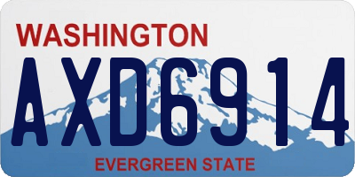 WA license plate AXD6914