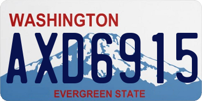 WA license plate AXD6915