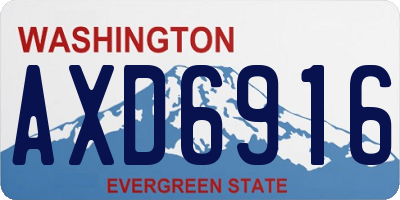 WA license plate AXD6916
