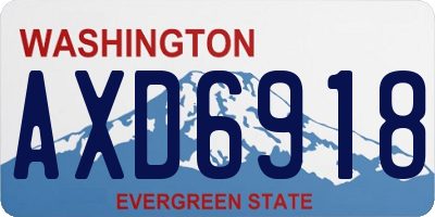 WA license plate AXD6918