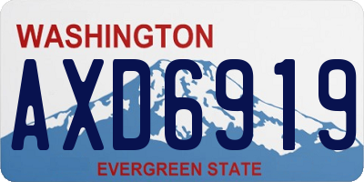 WA license plate AXD6919