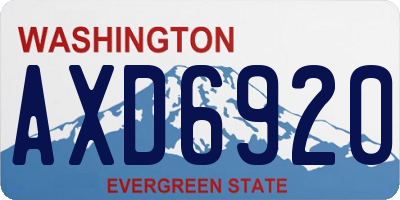 WA license plate AXD6920