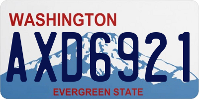 WA license plate AXD6921