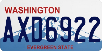 WA license plate AXD6922