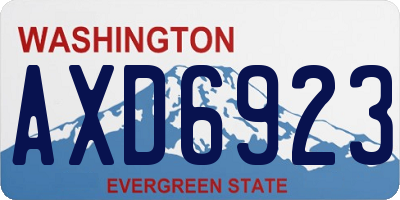 WA license plate AXD6923