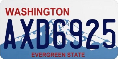 WA license plate AXD6925