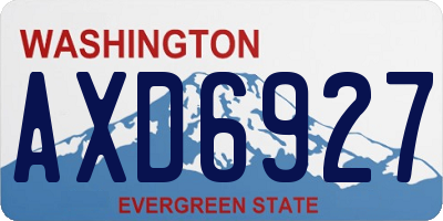 WA license plate AXD6927