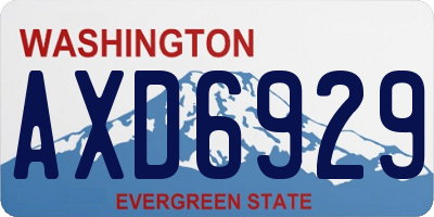 WA license plate AXD6929