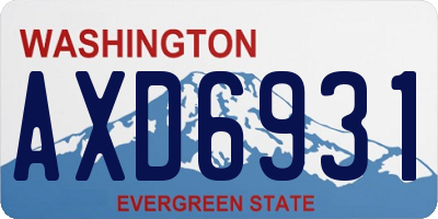 WA license plate AXD6931