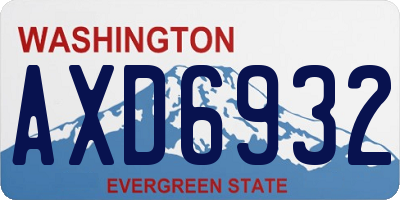 WA license plate AXD6932