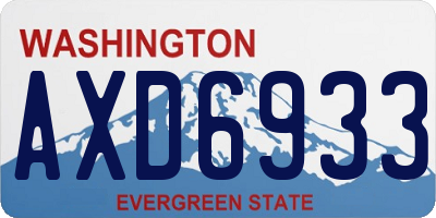 WA license plate AXD6933