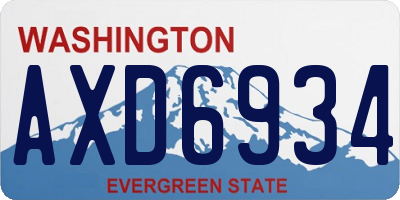 WA license plate AXD6934