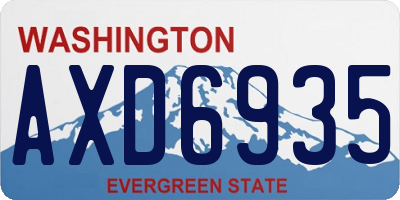 WA license plate AXD6935