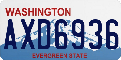 WA license plate AXD6936