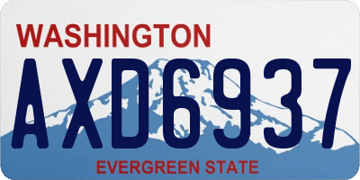 WA license plate AXD6937