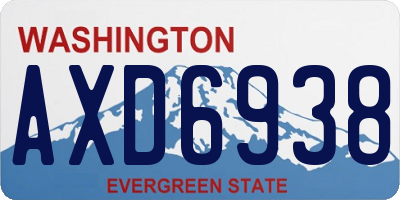 WA license plate AXD6938