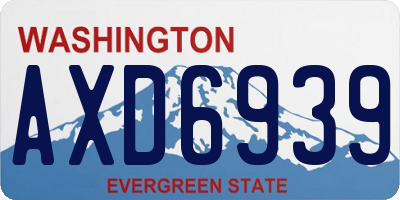 WA license plate AXD6939