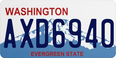 WA license plate AXD6940