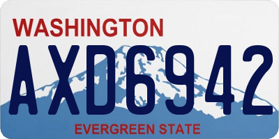 WA license plate AXD6942