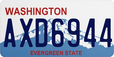 WA license plate AXD6944
