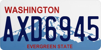 WA license plate AXD6945