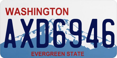 WA license plate AXD6946