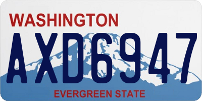WA license plate AXD6947