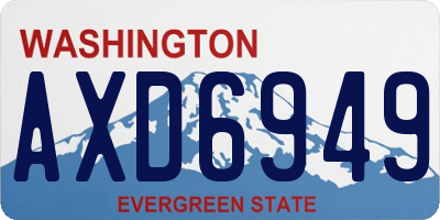 WA license plate AXD6949