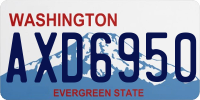 WA license plate AXD6950