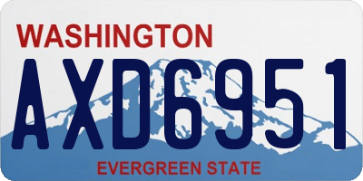 WA license plate AXD6951