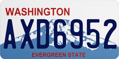 WA license plate AXD6952