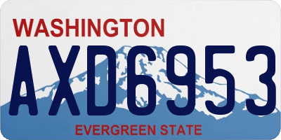 WA license plate AXD6953