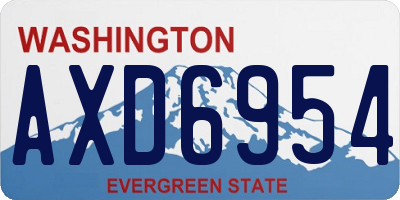WA license plate AXD6954
