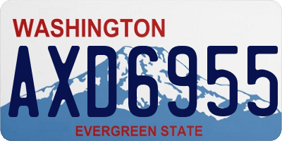 WA license plate AXD6955