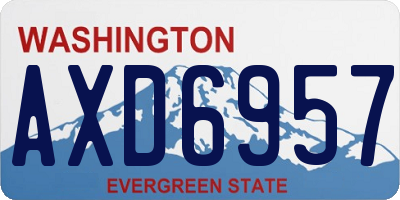 WA license plate AXD6957