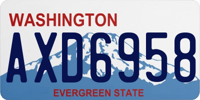 WA license plate AXD6958