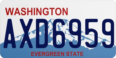 WA license plate AXD6959