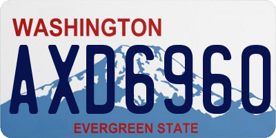 WA license plate AXD6960