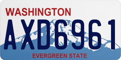 WA license plate AXD6961