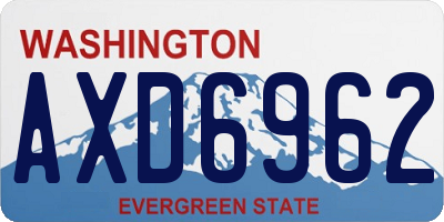 WA license plate AXD6962