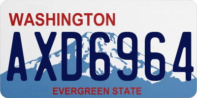 WA license plate AXD6964