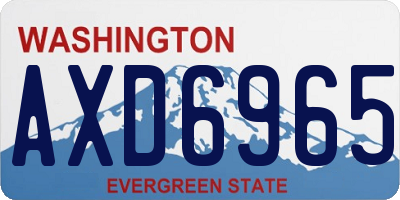 WA license plate AXD6965